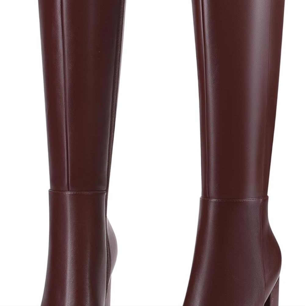 Tall Platform Knee-High Boots in Deep Burgundy NWT 8.5 - Picture 5 of 6